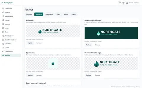 Branding settings screenshot